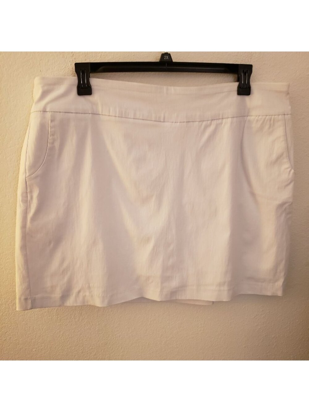 Zac & Rachel White Rayon Blend Athleisure Skort Pockets Size 20W NWT